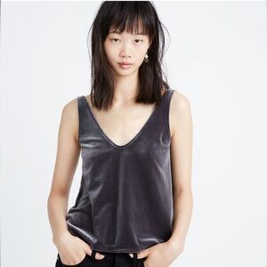Madewell Velvet V-Neck Tank Top